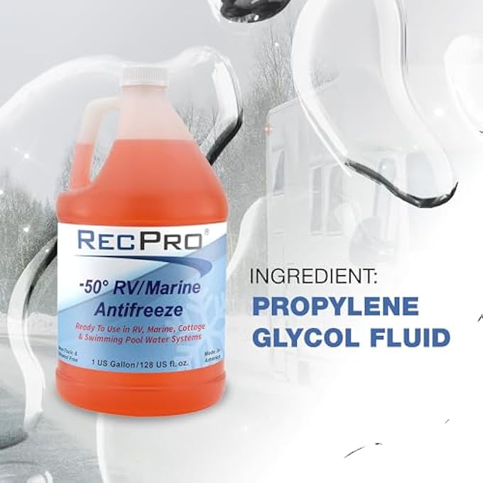 RecPro READY TO USE RV ANTIFREEZE FLUID FOR WINTERIZING RECREATIONAL VEHICLES AND MARINE ENGINE BLOCKS, -50 DEGREE FAHRENHEIT PROTECTION, 1 GALLON - Image 2